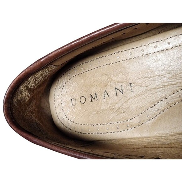 Domani Brown Leather and Snakeskin Tassel Loafers Size 9.5 main image 4
